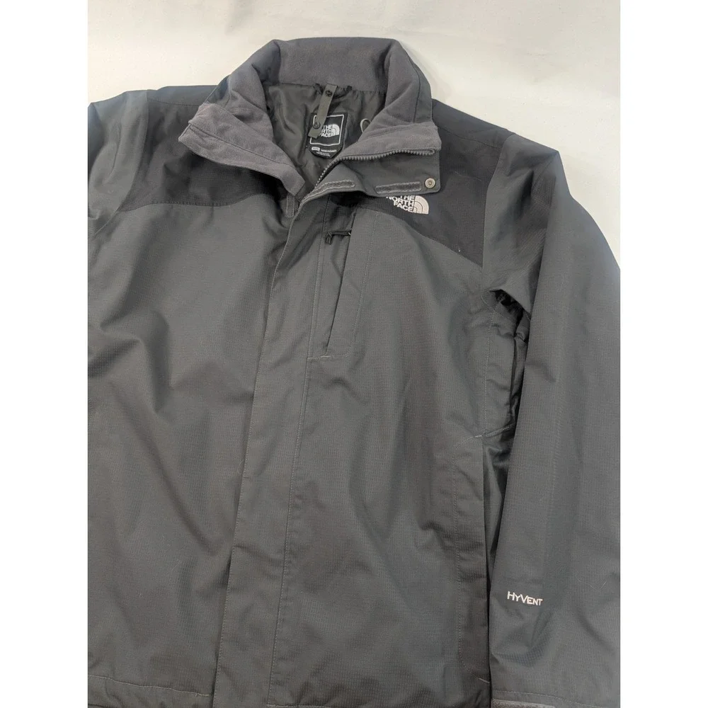 The‎ North Face HyVent WATERPROOF Jacket Men's Size Medium Gray Black Zip Front